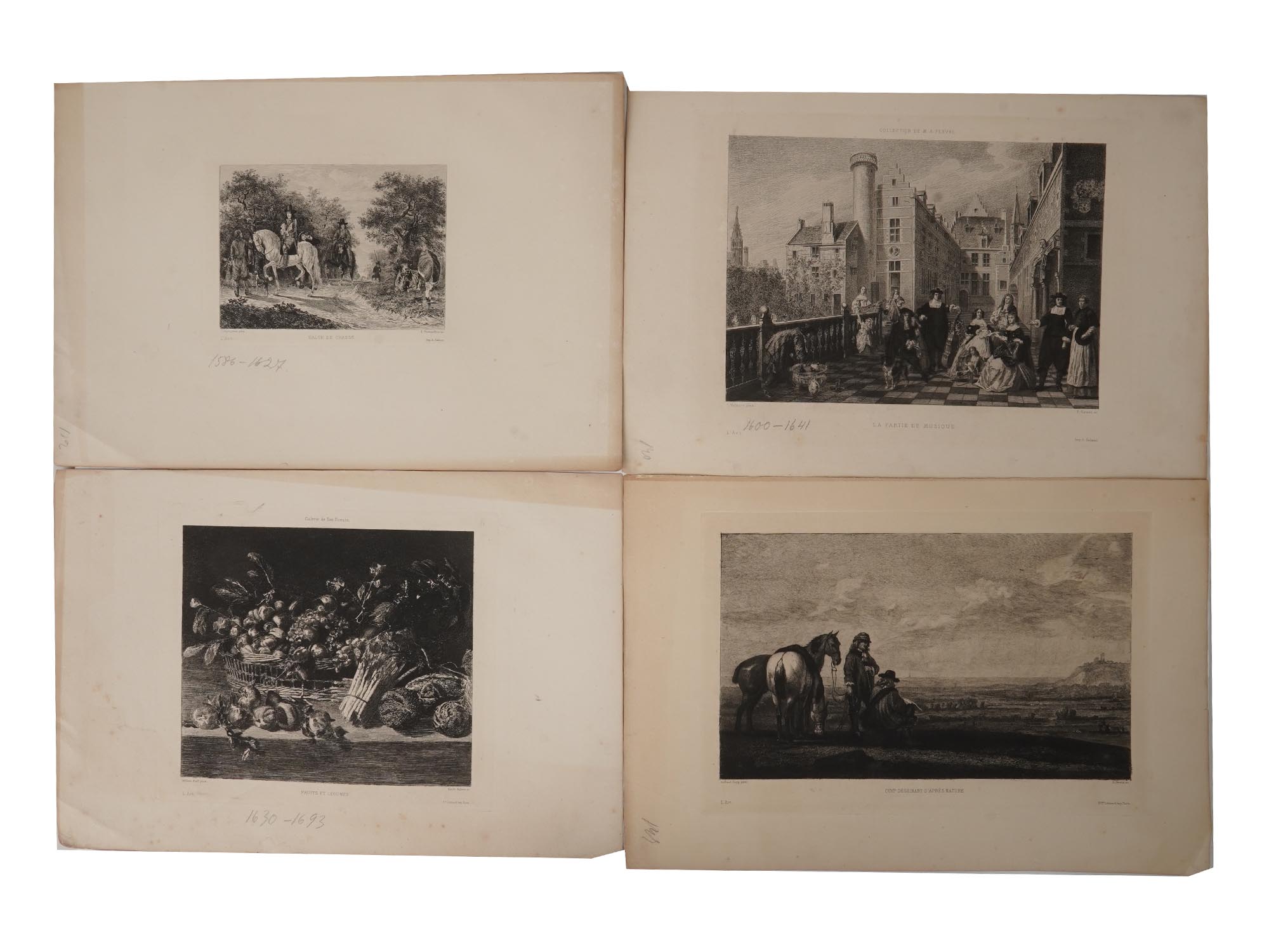 ANTIQUE FRENCH ETCHING PRINT COLLECTION PIC-1